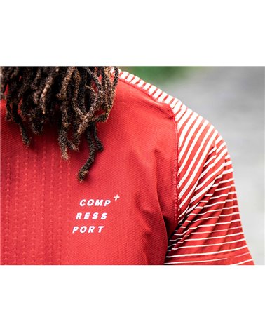 Compressport Performance SS T-Shirt Men's Short Sleeve Running Jersey, PD Apple/DK Cheddar