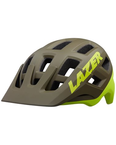 Lazer Coyote MTB Cycling Helmet Size M 55-59 cm, Matte Green/Flash Yellow