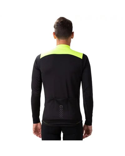 Alè Solid Fondo 2.0 Men's Full-Zip Cycling Jacket, Fluo Yellow