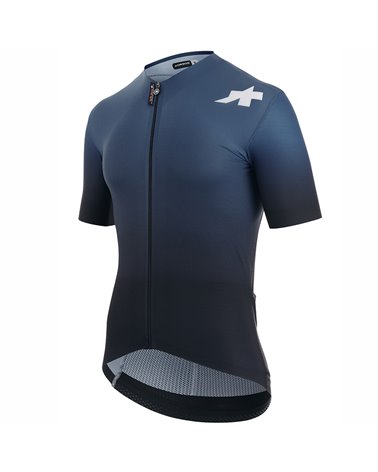Assos Equipe RS S9 Targa Men's Short Sleeve Full Zip Cycling Jersey, Stone Blue