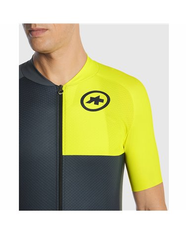 Assos Mille GT Stahlstern Men's Short Sleeve Full Zip Cycling Jersey, Optic Yellow
