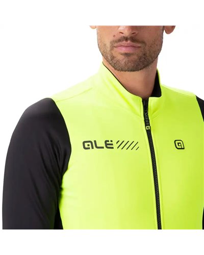 Alè Solid Fondo 2.0 Men's Full-Zip Cycling Jacket, Fluo Yellow