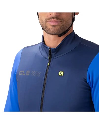 Alè Solid Fondo 2.0 Men's Full-Zip Cycling Jacket, Navy Blue