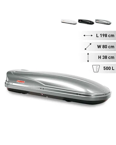 Fabbri Box Supernova 500 - Grigio Lucido - Box Tetto Auto