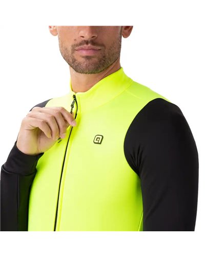 Alè Solid Fondo 2.0 Men's Long Sleeve Cycling Jersey, Fluo Yellow
