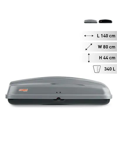 Fabbri Box Nova 340 - Grigio Lucido - Box Tetto Auto