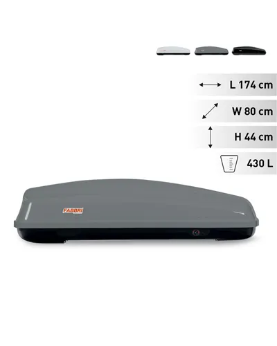 Fabbri Box Nova 430 - Grey Glossy - Car Roof Boxes