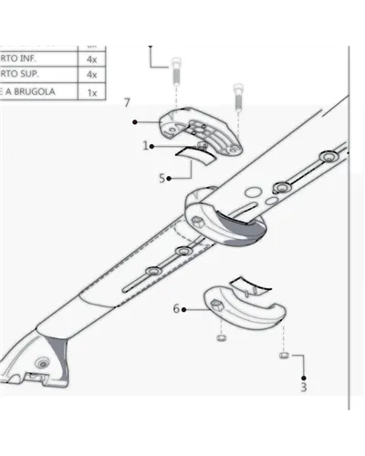 Fabbri Bars Adapter - 6X3 cm - Roof Bars Ski Racks