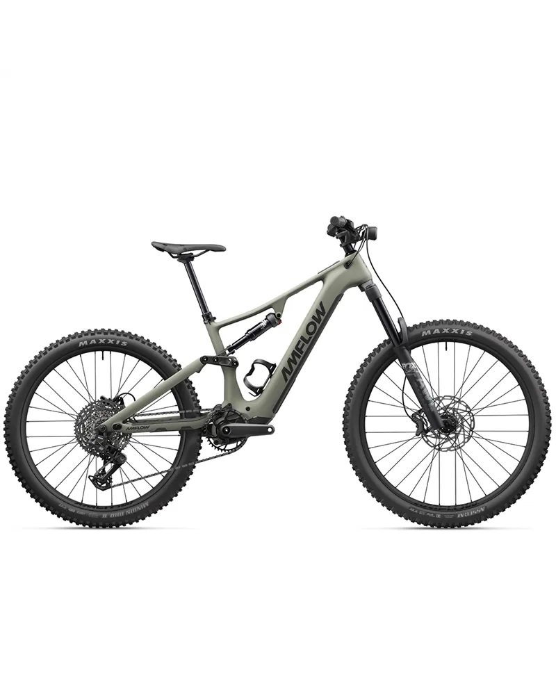 Amflow PR Carbon Mullet 27.5/29 Sram S1000 Eagle 12v Avinox M2 - 800Wh e-Bike, Verde Muschio