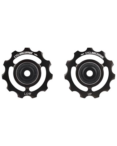 CyclingCeramic Rear Derailleur Pulley Wheels Shimano Dura-Ace 9200/Ultegra 8100 12sp, Black