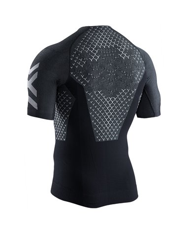 X-Bionic Twyce 4.0 Run Men's Running Short Sleeve Shirt, Opal Black/Arctic White