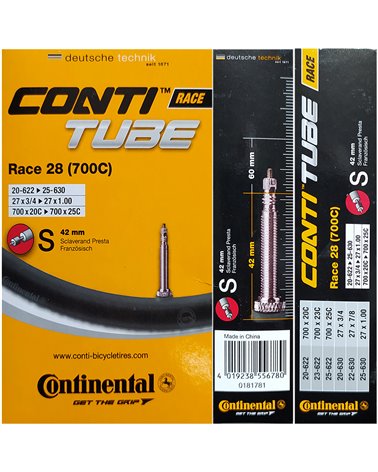 Continental Race Tube 700x25 Presta Valve 42mm