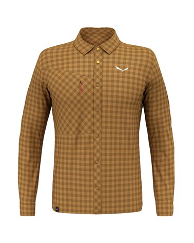 Salewa Puez Dry Men's Long Sleeve Shirt, Golden Brown