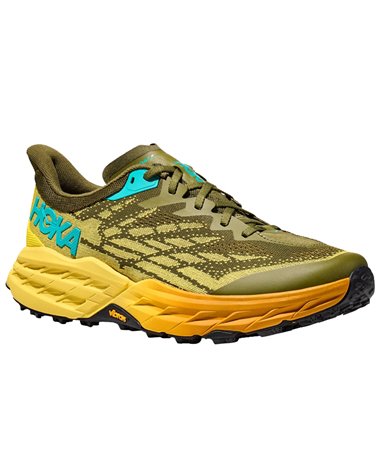Hoka One One Speedgoat 5 Men's Trail Running Shoes, Avocado/Passion Fruit