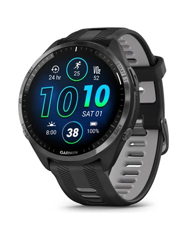 Garmin Forerunner 965 GPS Smartwatch Cardio Integrato, Nero/Grigio Polvere