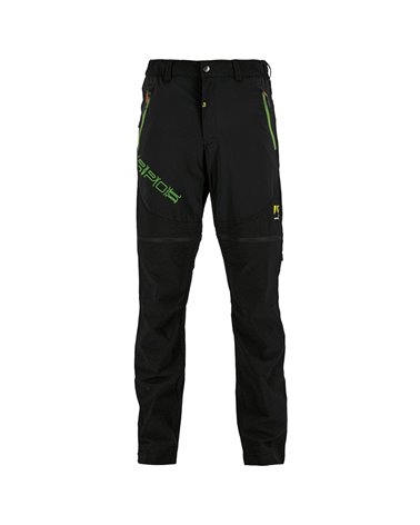 Karpos Santa Croce Zip-Off Men's Convertible Pants, Black/Jasmine Green