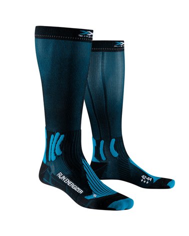 X-Bionic X-Socks Run Energizer 4.0 Calze Running, Opal Black/Twyce Blue