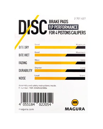 Magura 2701627 Disc Brake Pads 9.P Performance 4-pistons MT5/MT7 (Pair)