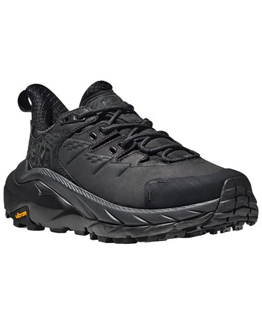 Hoka One One Kaha 2 Low GTX Gore-Tex Men's Hiking Shoes, Black/Black (Nubuck Leather)