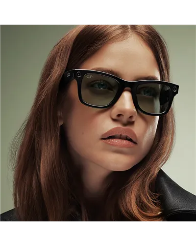 Ray-Ban Meta Wayfarer Gen2 Occhiali AI Performance Nero Lucido/Transitions Trasparente/Verde Grafite