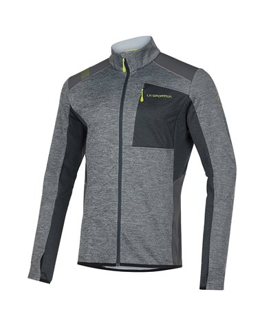  La Sportiva True North Men's Fleece Jacket, Carbon/Lime Punch