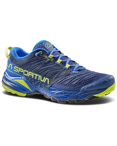 La Sportiva Akasha II Men's Trail Running Shoes, Storm Blue/Lime Punch