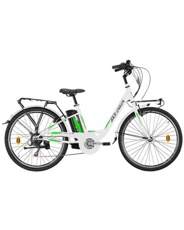 Atala e-Bike E-Way 26" LT 7V EcoLogic 360Wh Tg. 41, Bianco/Verde Fluo