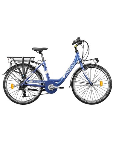 Atala e-Bike E-Run 6.1 26" Lady Shimano Tourney 7sp EcoLogic 360Wh Size 45, Blue/Champagne Matt