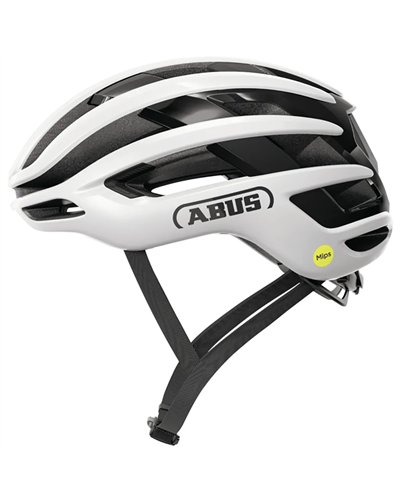 Abus AirBreaker 2.0 MIPS Casco Strada, Bianco Lucido