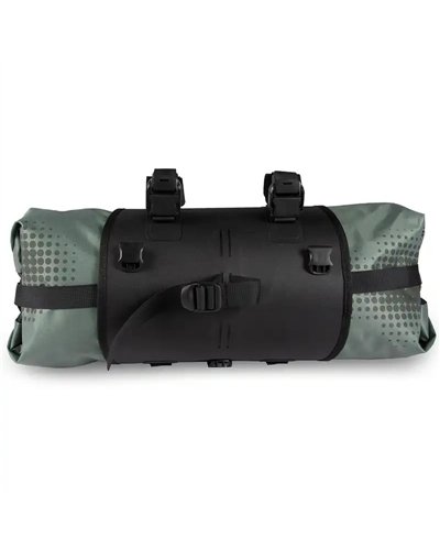 Acid Pack Pro 15 Set Borsa Manubrio Bici 15 Litri Impermeabile, Nero/Verde