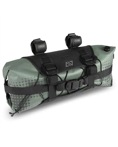 Acid Pack Pro 9 Set Borsa Manubrio Bici 9 Litri Impermeabile, Nero/Verde