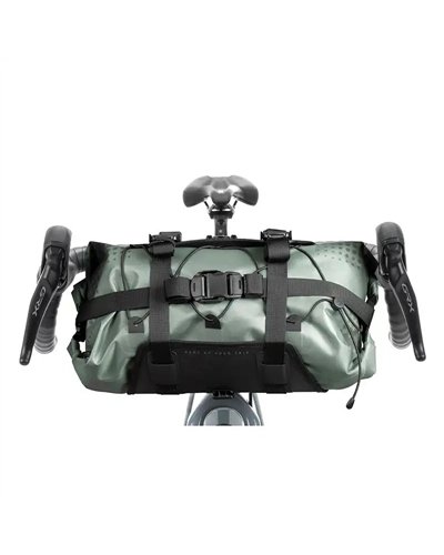 Acid Pack Pro 9 Set Borsa Manubrio Bici 9 Litri Impermeabile, Nero/Verde
