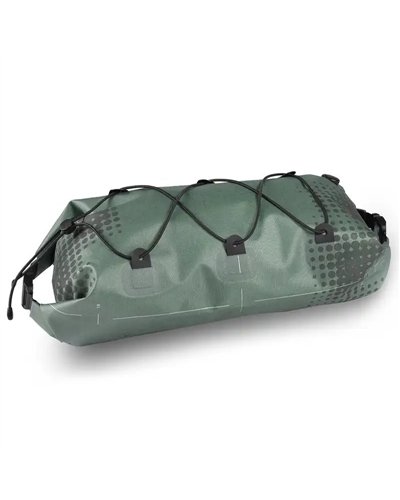 Acid Pack Pro 9 Set Borsa Manubrio Bici 9 Litri Impermeabile, Nero/Verde