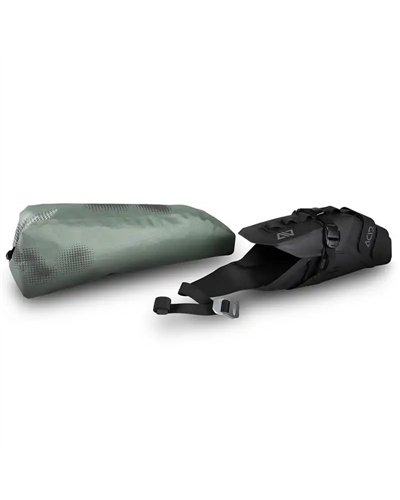 Acid Pack Pro 15 Waterproof Bicycle Saddle Bag Pack 15 Liters, Black/Green
