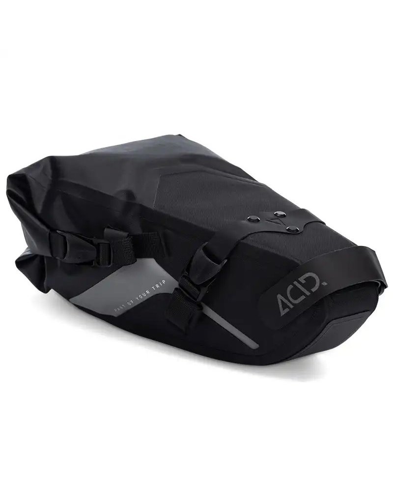 Acid Pack Pro 6 Borsa Sottosella Bici 6 Litri Impermeabile, Nero