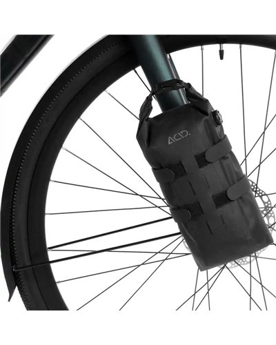 Acid Pack Pro 3 Borsa Anteriore Bici 3 Litri Impermeabile per Fork Cage, Nero