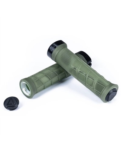 Acid Disrupt Coppia Manopole MTB Ø32.5mm, Verde Oliva Traslucido