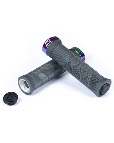 Acid Disrupt Coppia Manopole MTB Ø32.5mm, Nero/Petrolio