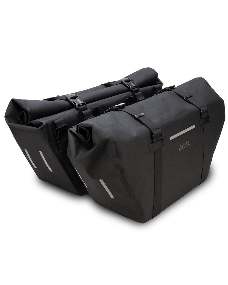 Acid Pro 45/2 Longtail Hybrid Waterproof Rear Pannier Bags 90 Liters, Black