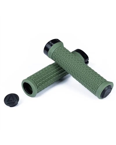 Acid Icon Pro Coppia Manopole MTB Ø30mm, Verde Oliva