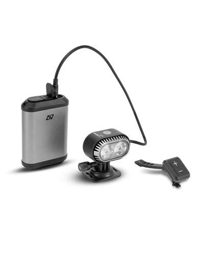 Acid HPA 3000 Luce a LED MTB/Gravel Fissaggio Casco/Fascia + PowerBank, Grigio Canna di Fucile/Grigio Siderale