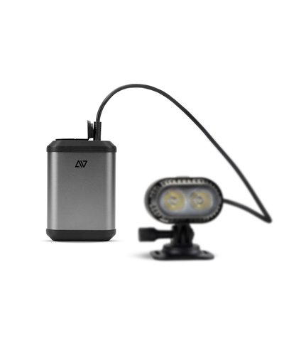 Acid HPA 3000 Luce a LED MTB/Gravel Fissaggio Casco/Fascia + PowerBank, Grigio Canna di Fucile/Grigio Siderale