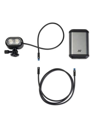 Acid HPA 3000 Luce a LED MTB/Gravel Fissaggio Casco/Fascia + PowerBank, Grigio Canna di Fucile/Grigio Siderale