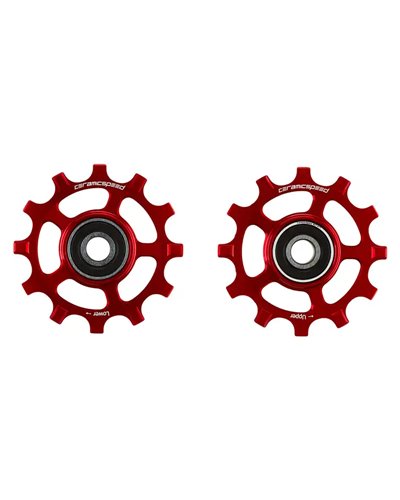CeramicSpeed Coppia Pulegge Alluminio 11V Rosso Shimano Nw9100/8000/Rx800/GRX