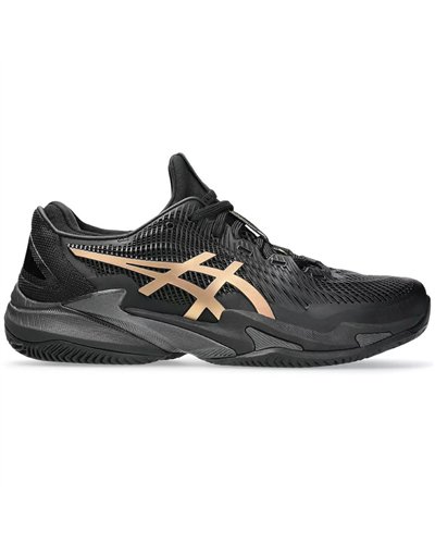 Asics Court FF 3 Novak Clay Men's Tennis Shoes, Black/Prism Gold