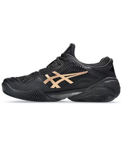 Asics Court FF 3 Novak Clay Men's Tennis Shoes, Black/Prism Gold