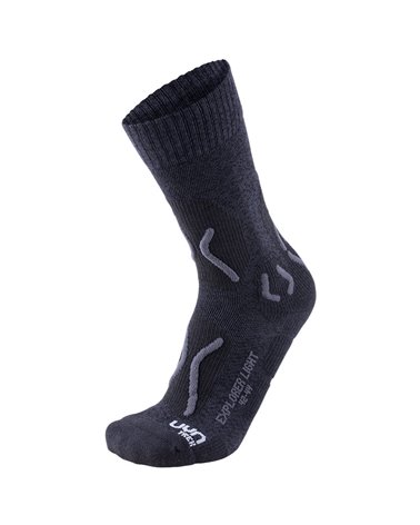 UYN Explorer Light Men's Trekking Socks, Charcoal/Anthracite
