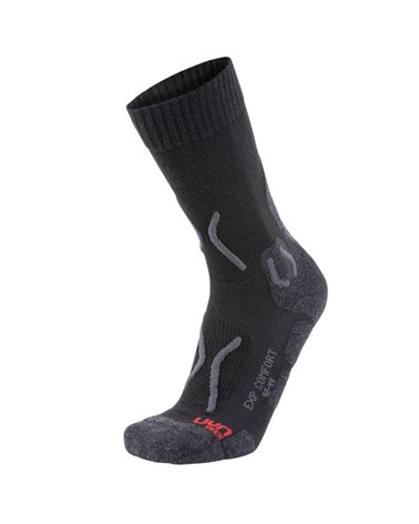 UYN Explorer Comfort Men's Trekking Socks, Black/Grey