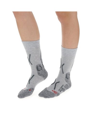 UYN Explorer Comfort Women's Trekking Socks, Light Grey Melange/Anthracite