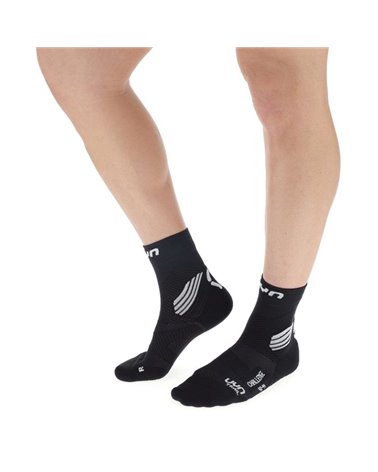 UYN Challenge Men's Trail Running Socks, Black/White